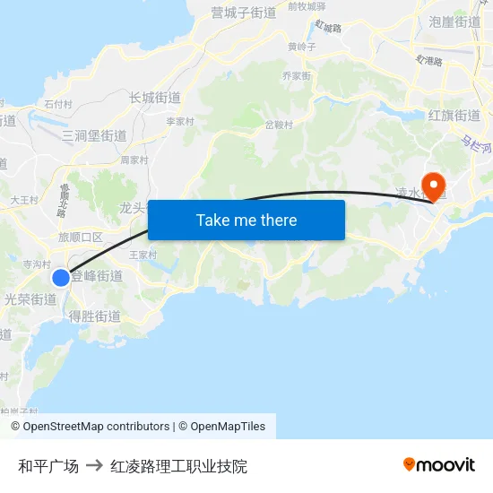 和平广场 to 红凌路理工职业技院 map