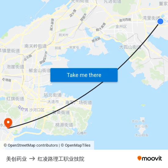 美创药业 to 红凌路理工职业技院 map