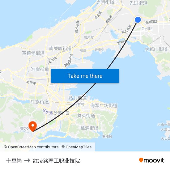 十里岗 to 红凌路理工职业技院 map