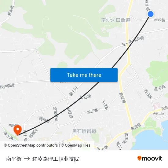 南平街 to 红凌路理工职业技院 map