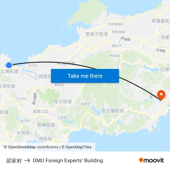 Shao Family Village to DMU Foreign Experts' Building map