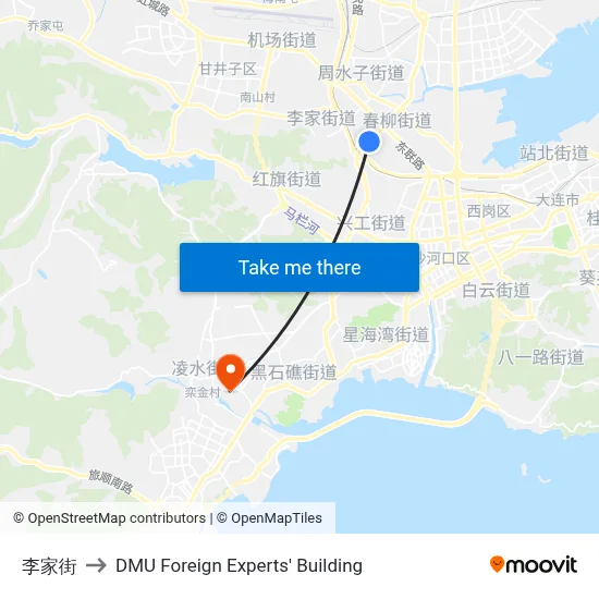 Li Family Street to DMU Foreign Experts' Building map