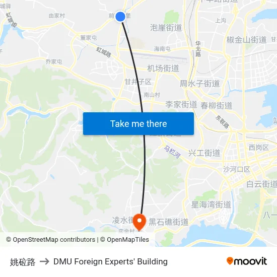 Yaoyan Road to DMU Foreign Experts' Building map