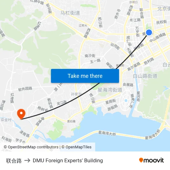 Union Road to DMU Foreign Experts' Building map