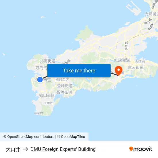 Dakoujing to DMU Foreign Experts' Building map