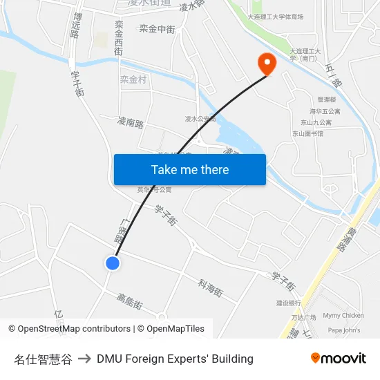 Mingshi Smart Valley to DMU Foreign Experts' Building map