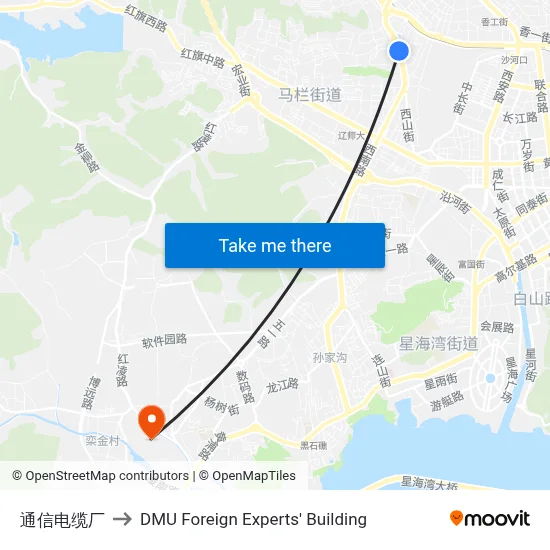 Communications Cable Factory to DMU Foreign Experts' Building map