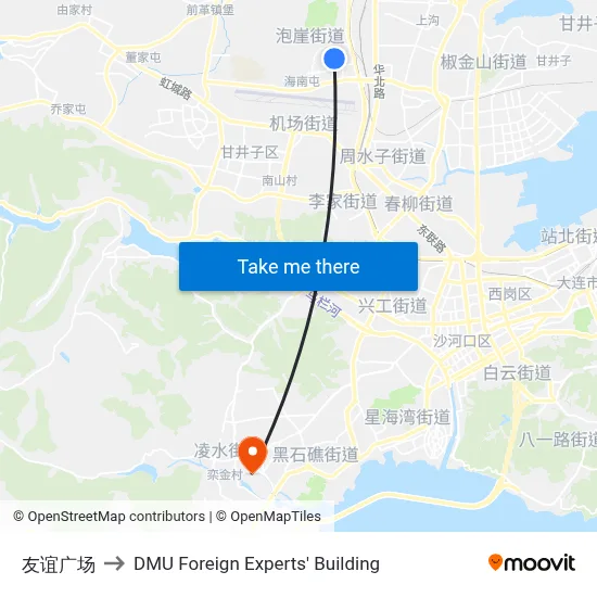 Friendship Square to DMU Foreign Experts' Building map