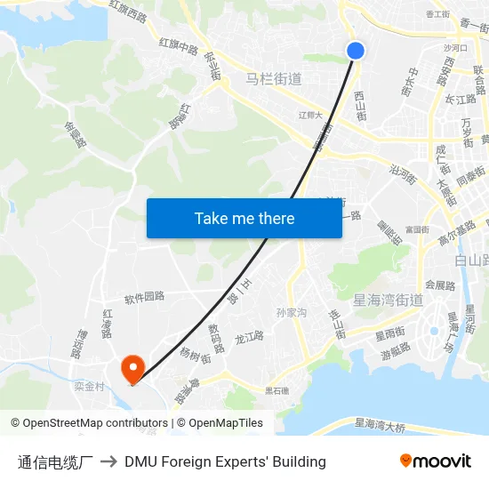 Communications Cable Factory to DMU Foreign Experts' Building map