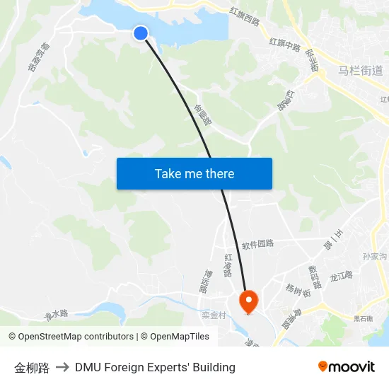Jinliu Road to DMU Foreign Experts' Building map