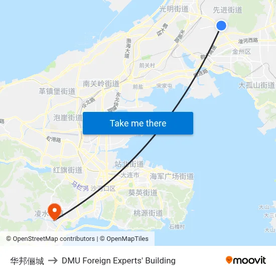 Huabang Li City to DMU Foreign Experts' Building map