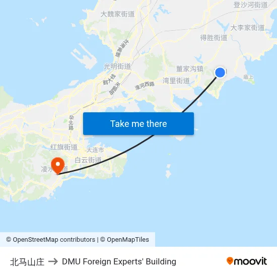 North Mashan Manor to DMU Foreign Experts' Building map