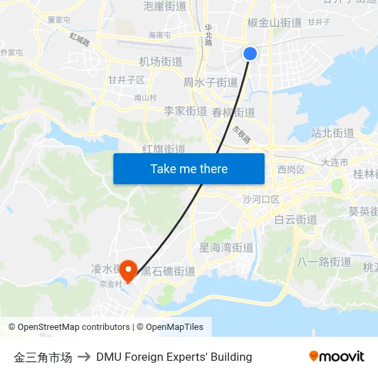 Golden Triangle Market to DMU Foreign Experts' Building map