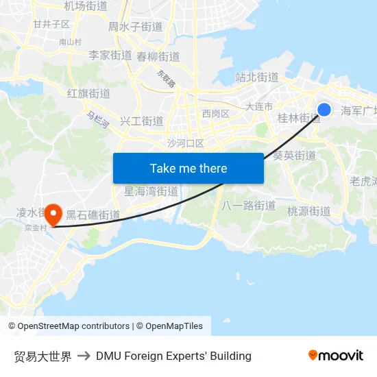 Trade World to DMU Foreign Experts' Building map