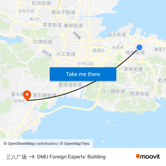 March 8th Square to DMU Foreign Experts' Building map