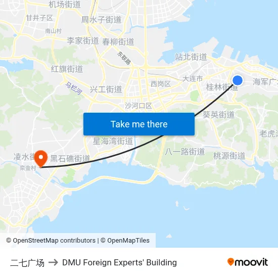 No. 27 Square to DMU Foreign Experts' Building map