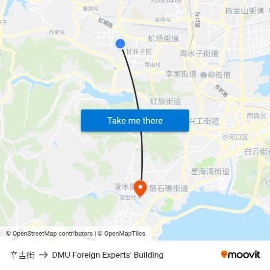 Xinji Street to DMU Foreign Experts' Building map