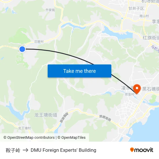 Anziling to DMU Foreign Experts' Building map