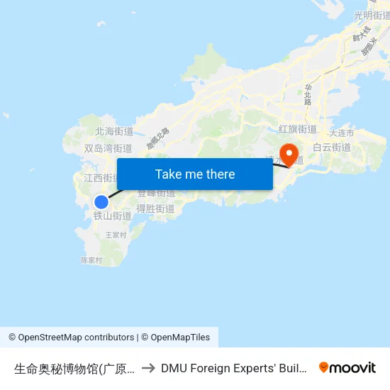 生命奥秘博物馆(广原街) to DMU Foreign Experts' Building map