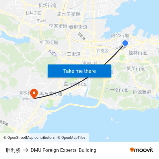 Victory Bridge to DMU Foreign Experts' Building map