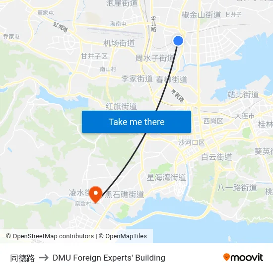 Tongde Road to DMU Foreign Experts' Building map