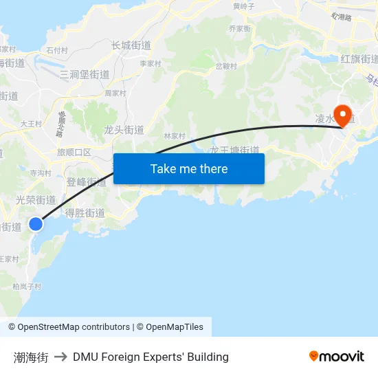 Chaohai Street to DMU Foreign Experts' Building map