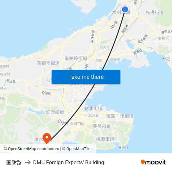 National Defense Road to DMU Foreign Experts' Building map