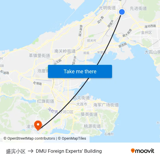 Shengbin Community to DMU Foreign Experts' Building map