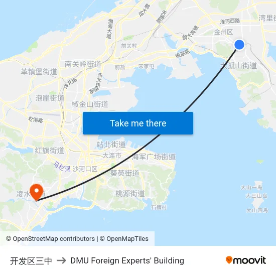 Development Zone Third Middle School to DMU Foreign Experts' Building map