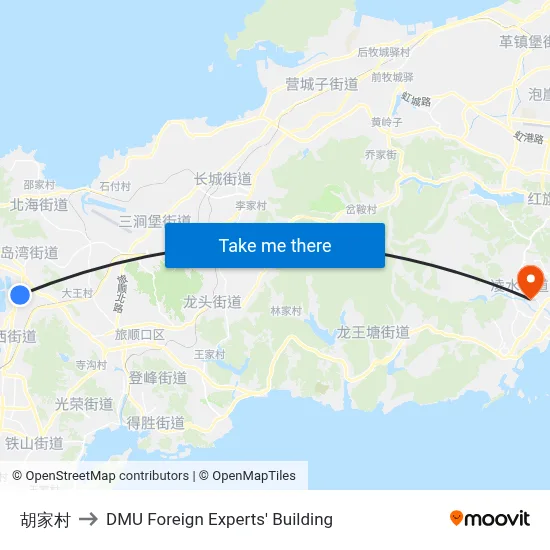 Hu Family Village to DMU Foreign Experts' Building map