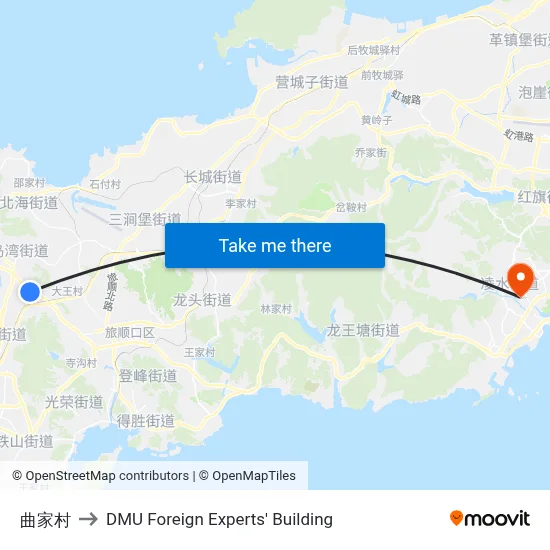Qu Family Village to DMU Foreign Experts' Building map