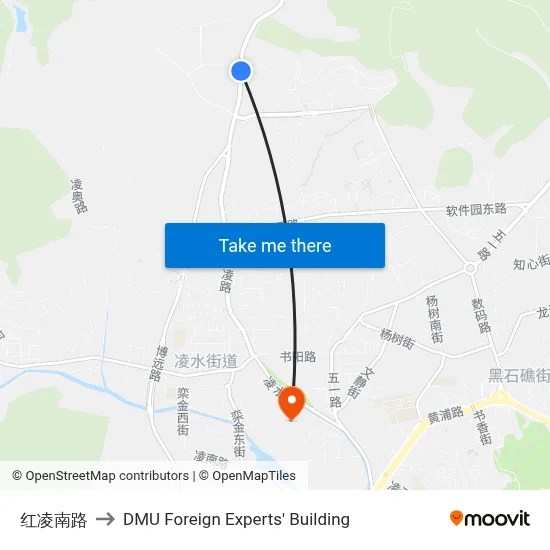 Honglin South Road to DMU Foreign Experts' Building map