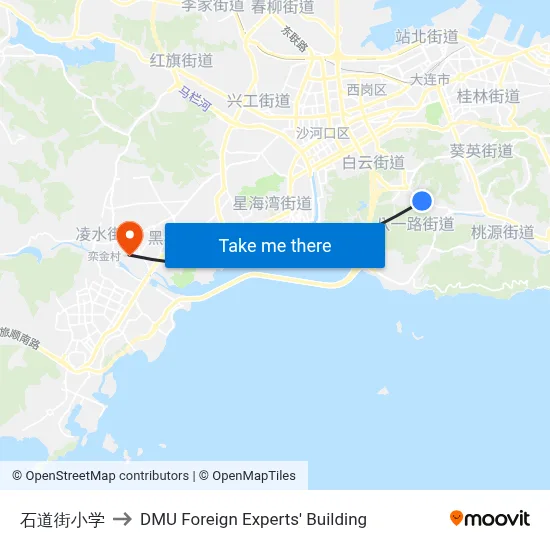 Stone Road Primary School to DMU Foreign Experts' Building map