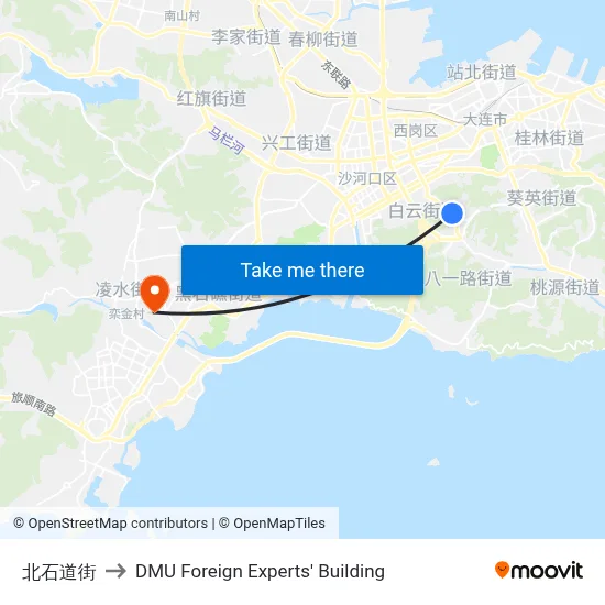 North Stone Road Street to DMU Foreign Experts' Building map