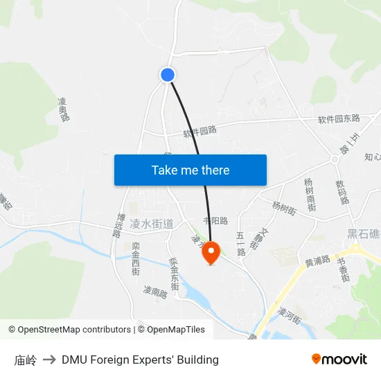 Miaoting to DMU Foreign Experts' Building map