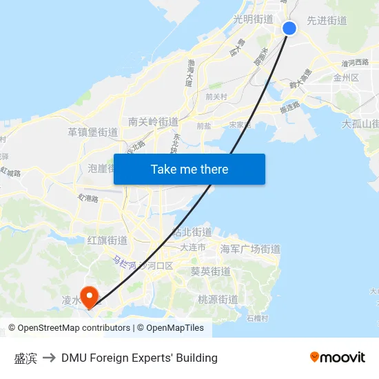 Shengbin to DMU Foreign Experts' Building map