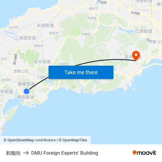 Heshun Street to DMU Foreign Experts' Building map