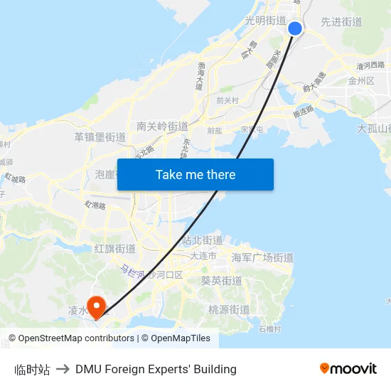 Temporary Station to DMU Foreign Experts' Building map