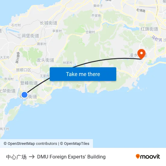 Central Square to DMU Foreign Experts' Building map