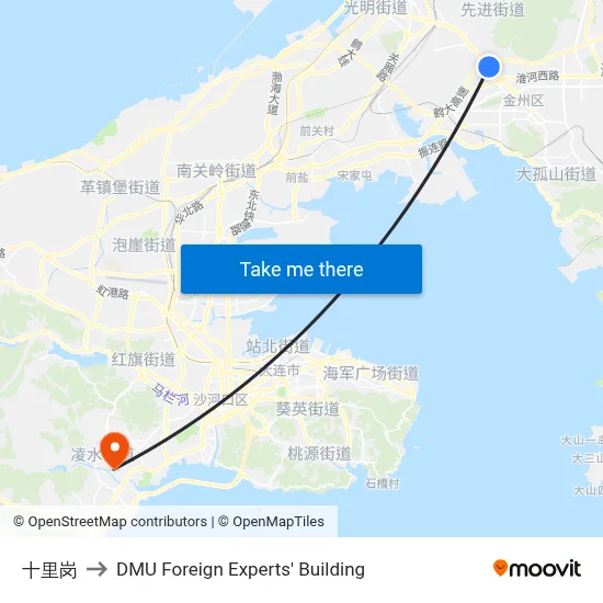 Shiligang to DMU Foreign Experts' Building map