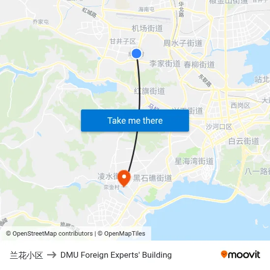 Lanhua Residential Complex to DMU Foreign Experts' Building map