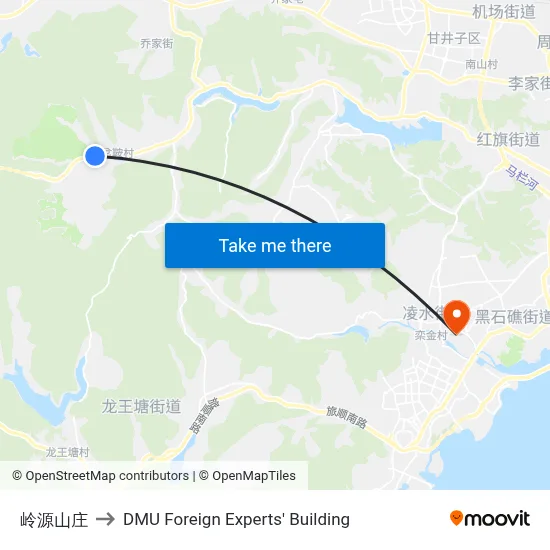 Lingyuan Mountain Villa to DMU Foreign Experts' Building map
