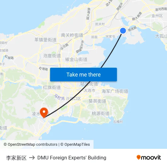 Lijia New District to DMU Foreign Experts' Building map
