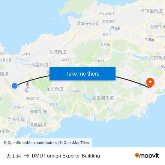 Dawang Village to DMU Foreign Experts' Building map