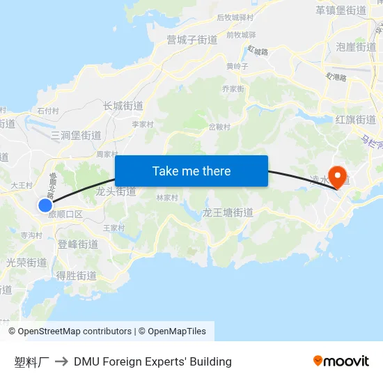 Plastic Factory to DMU Foreign Experts' Building map