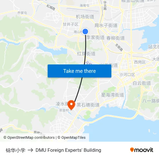 Jinhua Primary School to DMU Foreign Experts' Building map