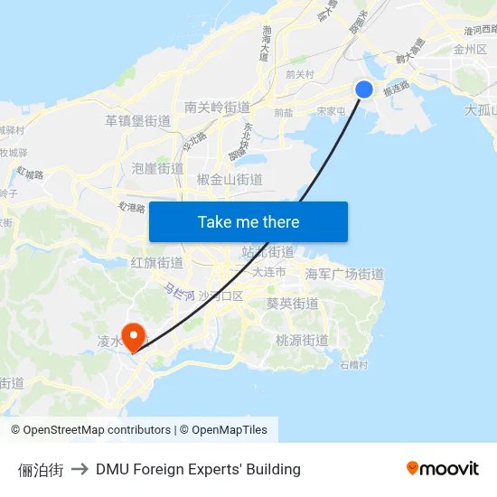 Libo Street to DMU Foreign Experts' Building map