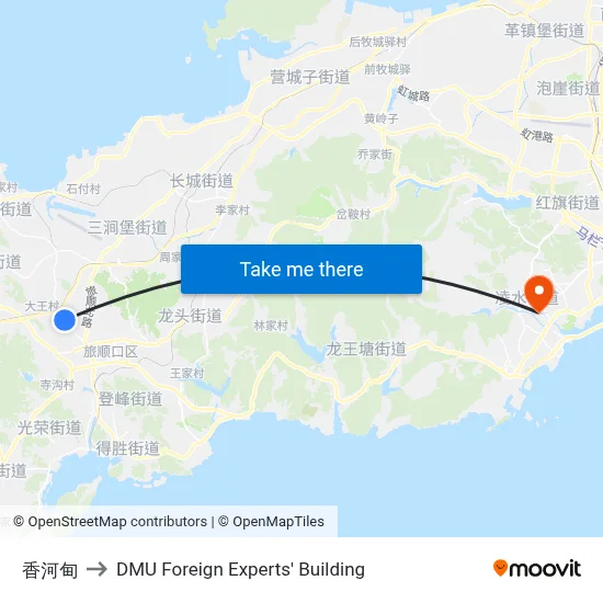 Xianghedian to DMU Foreign Experts' Building map