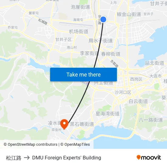 Songjiang Road to DMU Foreign Experts' Building map