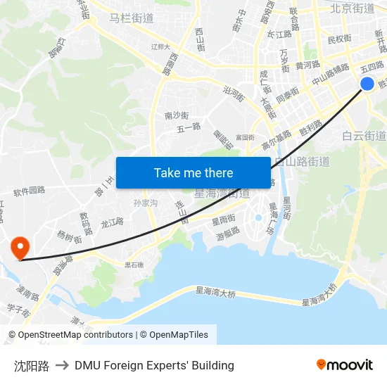 Shenyang Road to DMU Foreign Experts' Building map